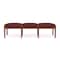 Lesro Lenox Wood 3 Seat Bench Wood Frame, Cherry, RF Nebbiolo Upholstery LW3001 - alternate 1